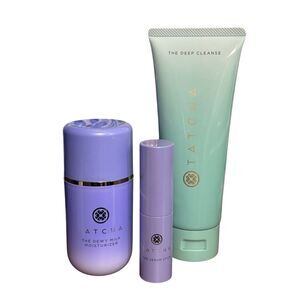 Tatcha skincare the deep cleanse , dewy milk moisturizer and serum stick bundle